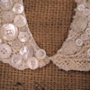 Lace collar necklace with vintage pearl buttons