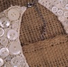 Lace collar necklace with vintage pearl buttons
