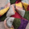 Merino wool skinny scarf in stripes of autumnal colours