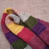 Merino wool skinny scarf in stripes of autumnal colours